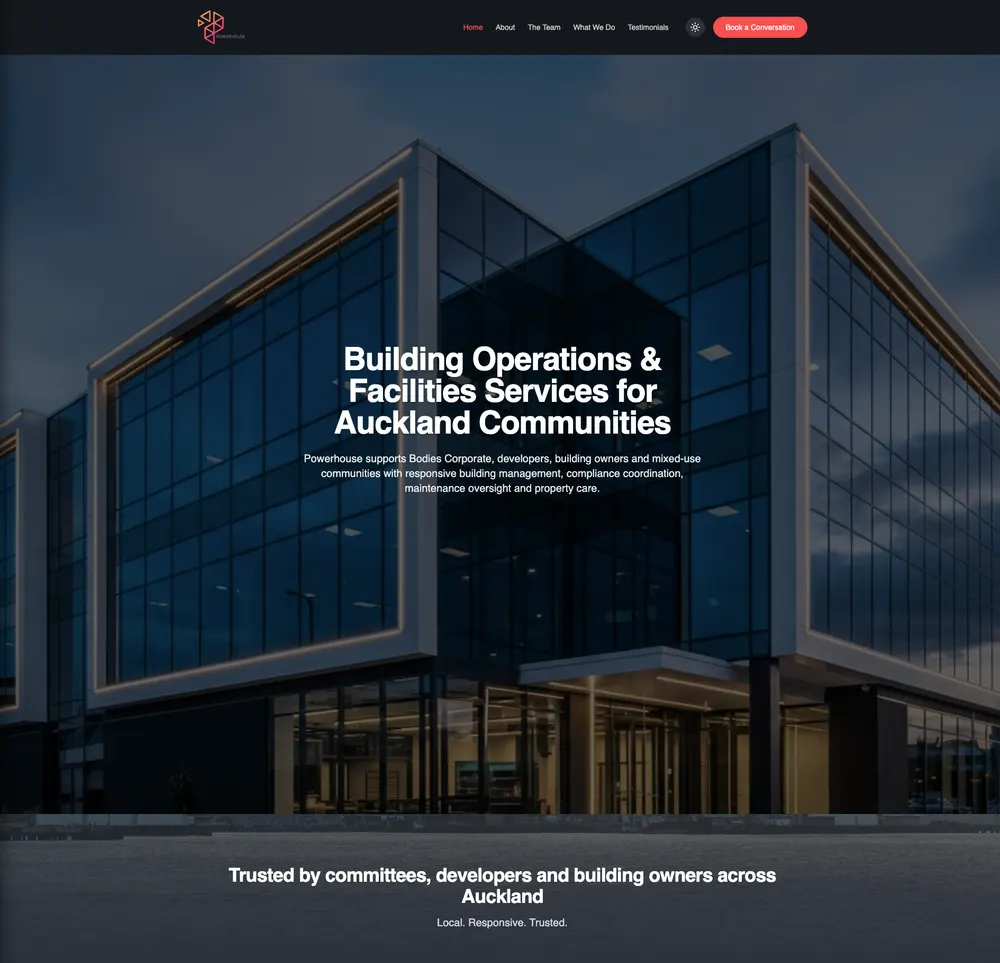Powerhouse Management website built by Nero Engine
