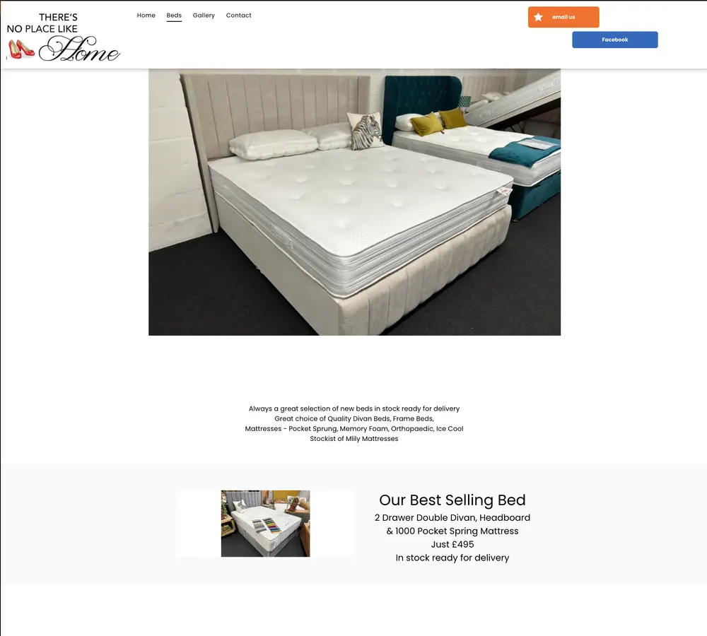 There's No Place Like Home Beds Page before the rebuild