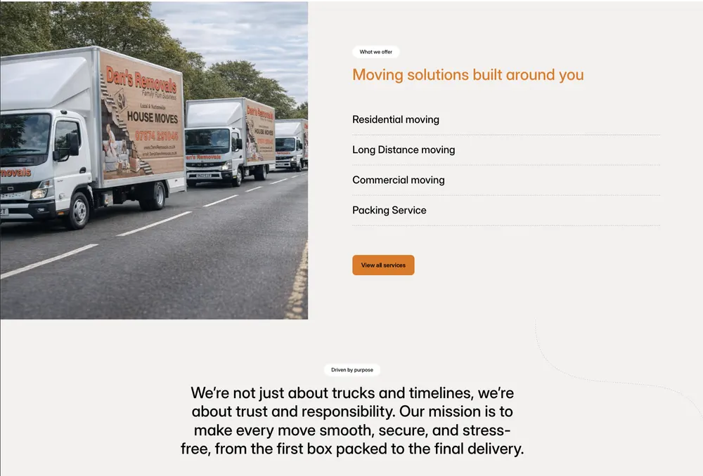 Dan's Removals New section we added