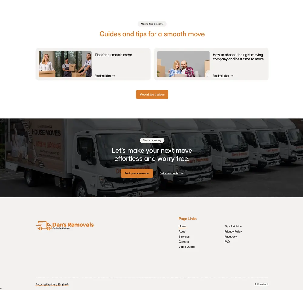 Dan's Removals New section we added