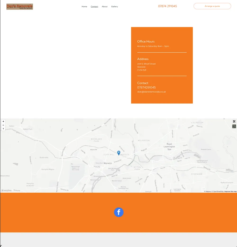 Dan's Removals Contact & Location before the rebuild