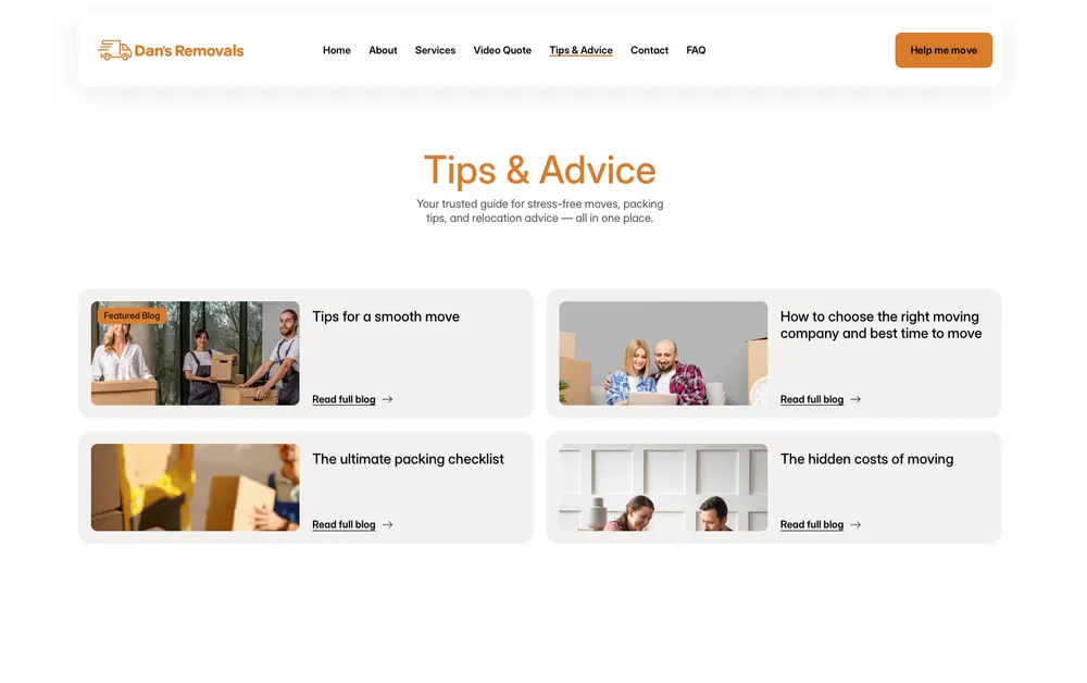 Dan's Removals New section we added